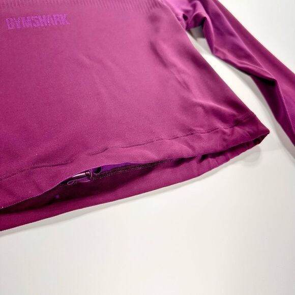 Gymshark purple sweat seamless cinch waist crop top long sleeve shirt S - Picture 5 of 10